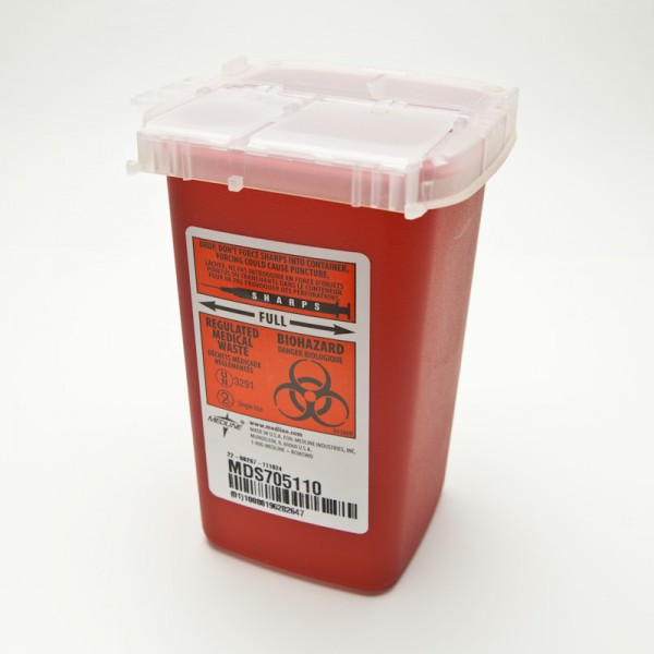 Sharps Container, 1 Quart, Disposable